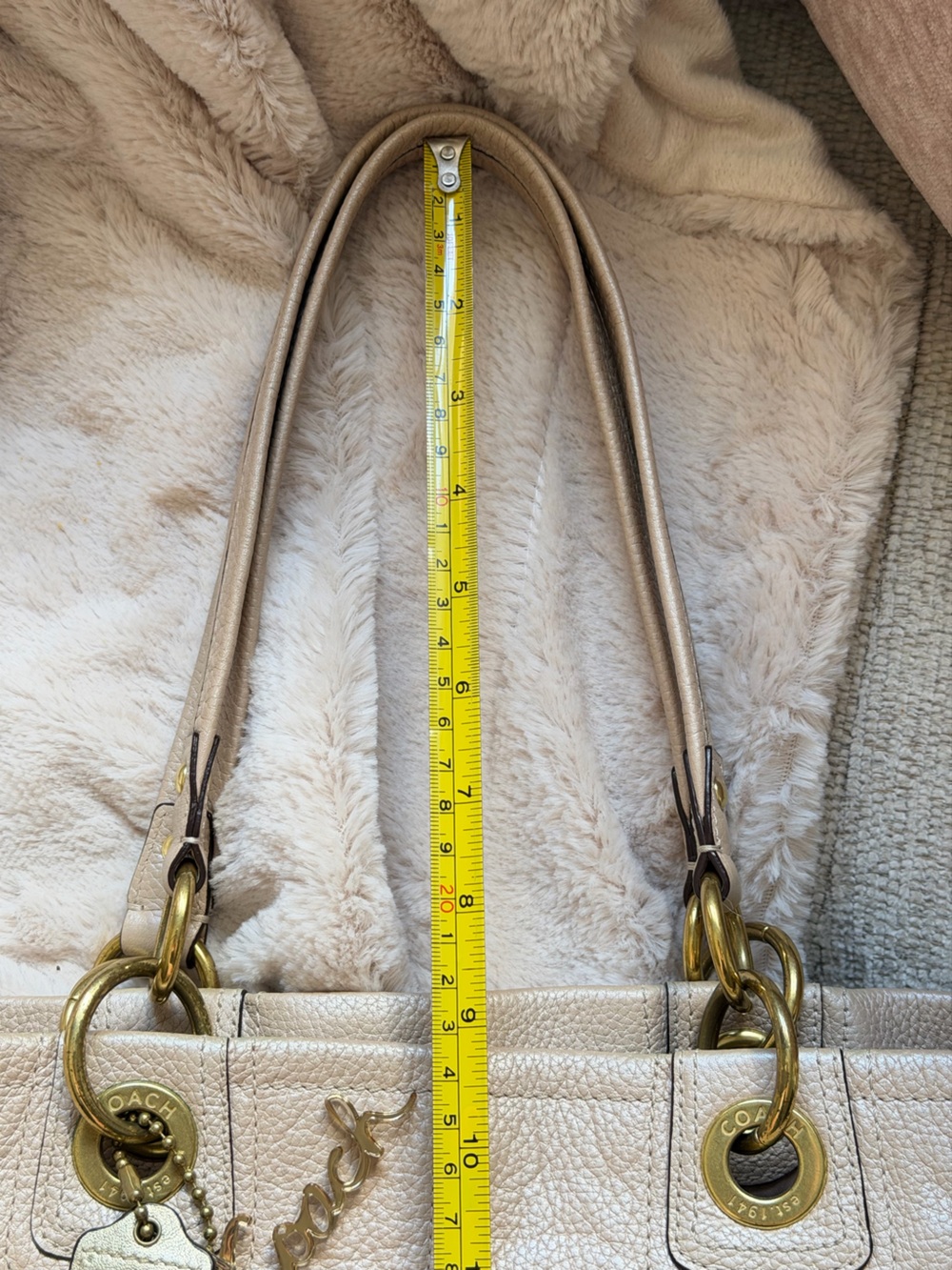 COACH PENELOPE Champagne leather Buckle tote Shoulder Bag F-18890 - Picture 11 of 16